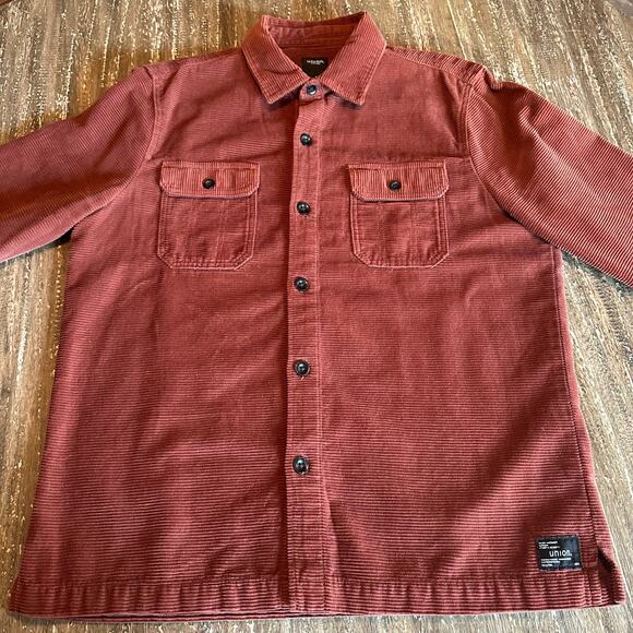 Men’s Union Corduroy Shirt Jacket Shacket Rust, Large - Picture 2 of 8